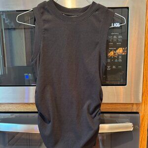 White House Black Market Sleeveless Pullover Ribbed Stretch Ruched Side Tank S B